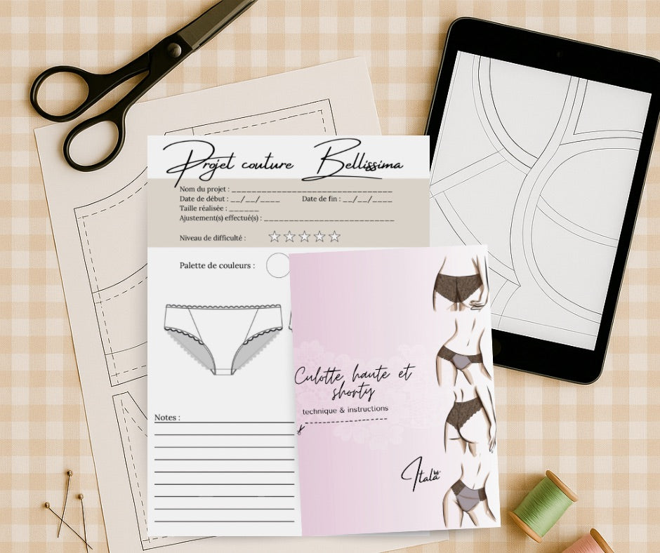 Patrons PDF (A4) - Culotte haute et shorty BELLISSIMA