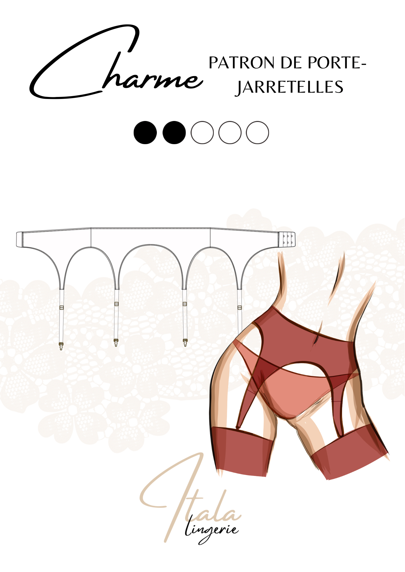 Patron PDF (A4) - Porte-jarretelles CHARME