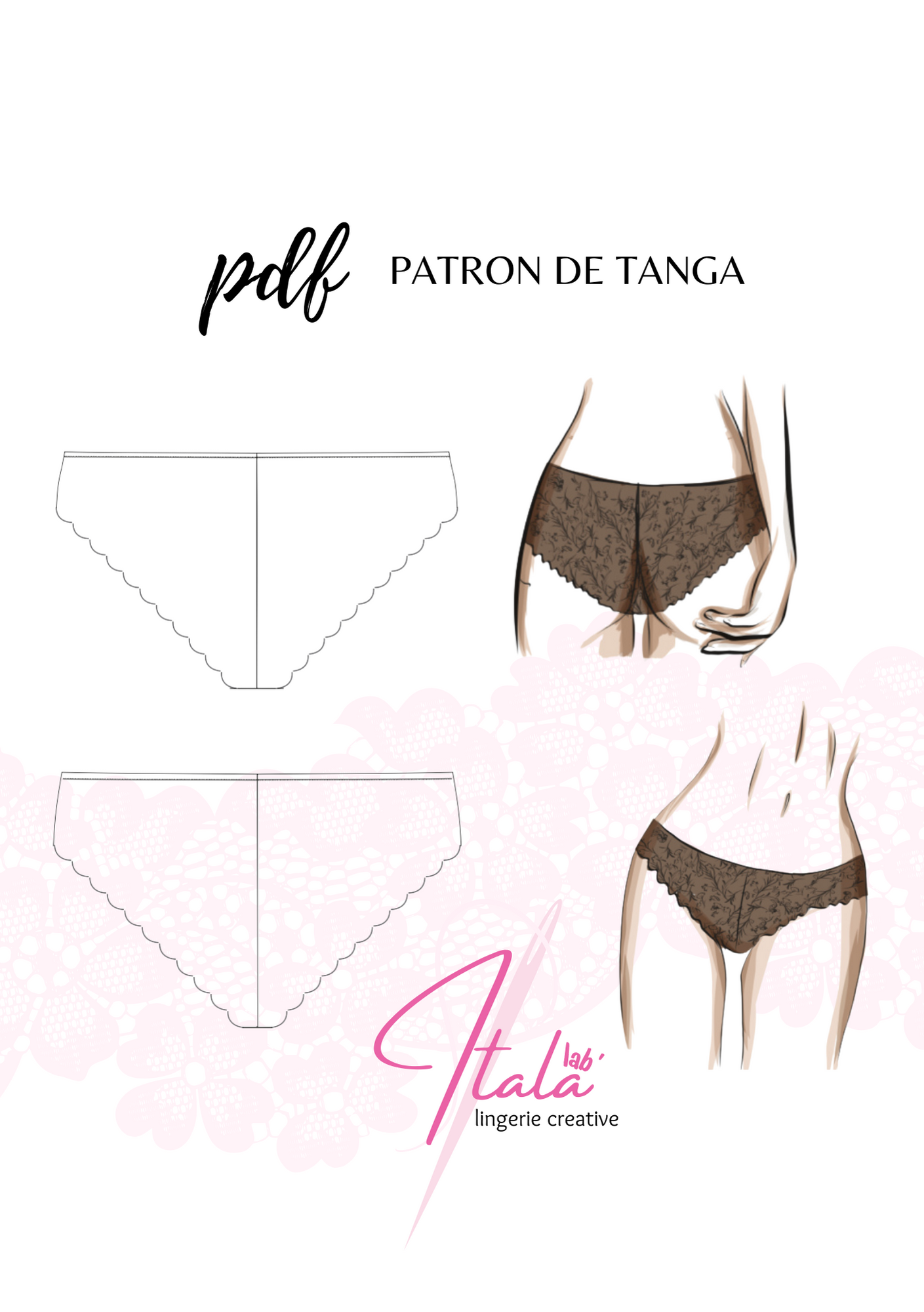 Patrons PDF (A4) - Culotte, string et tanga BELLISSIMA