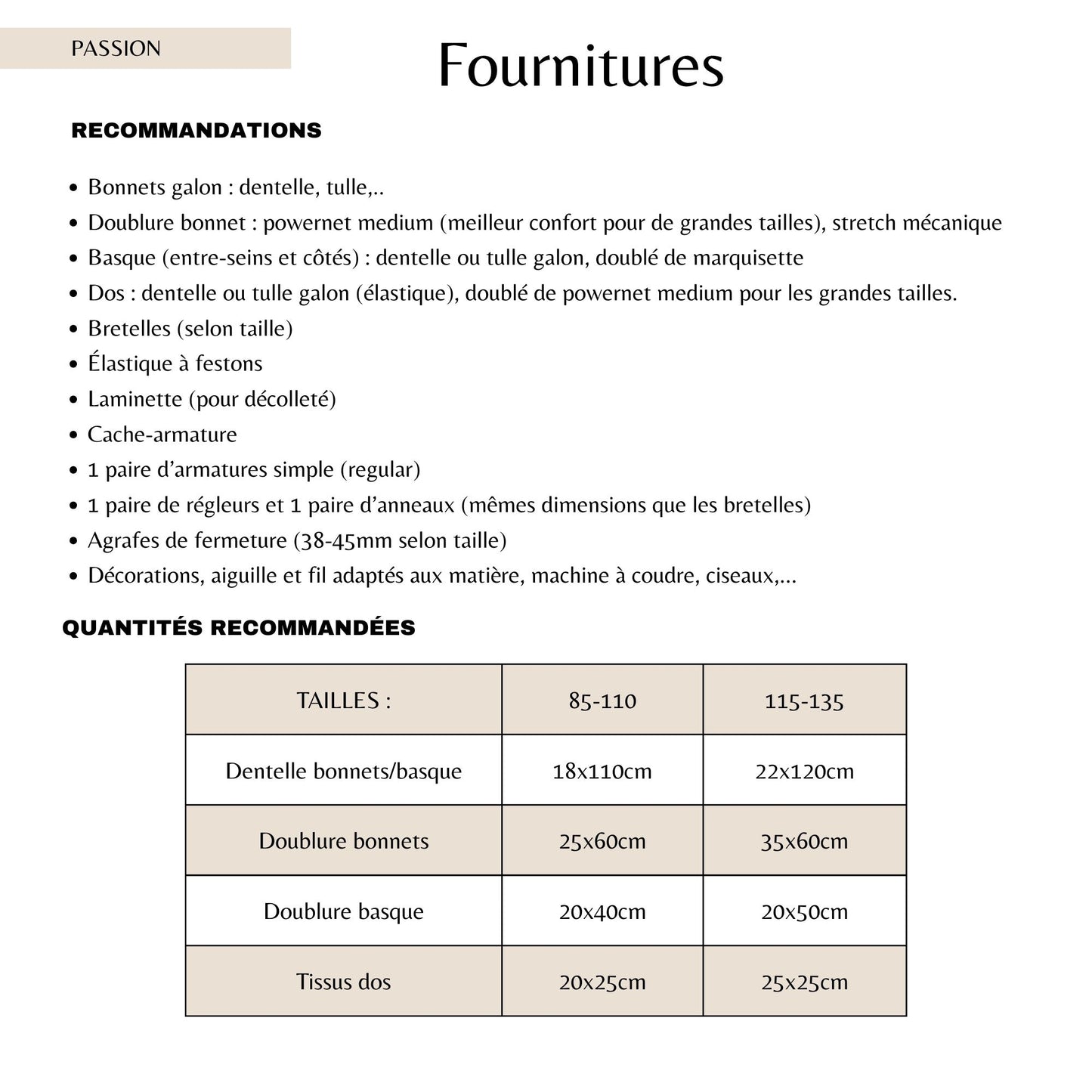 Patron PDF (A4) - Soutien-gorge MÉLODIE