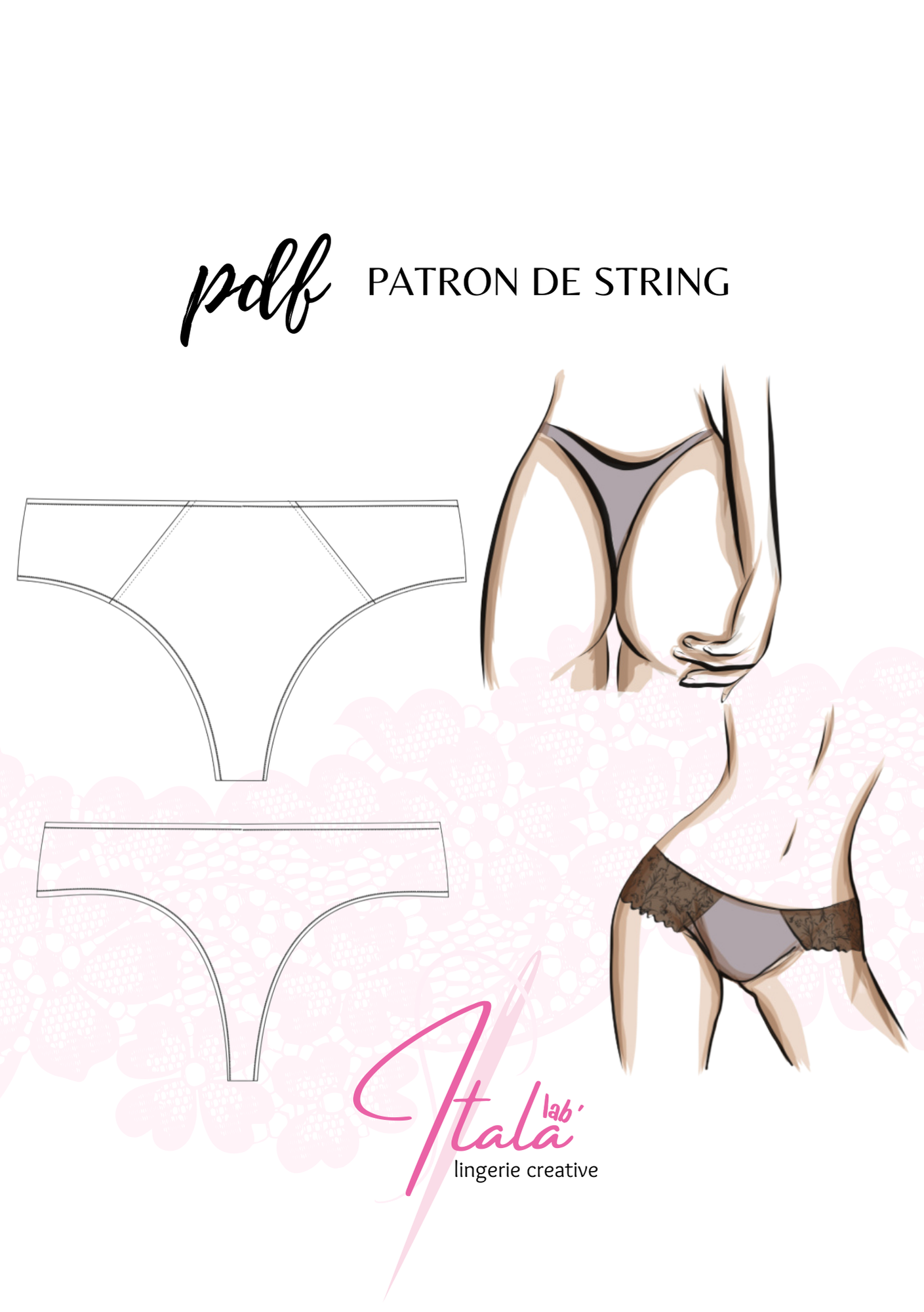 Patrons PDF (A4) - Culotte, string et tanga BELLISSIMA