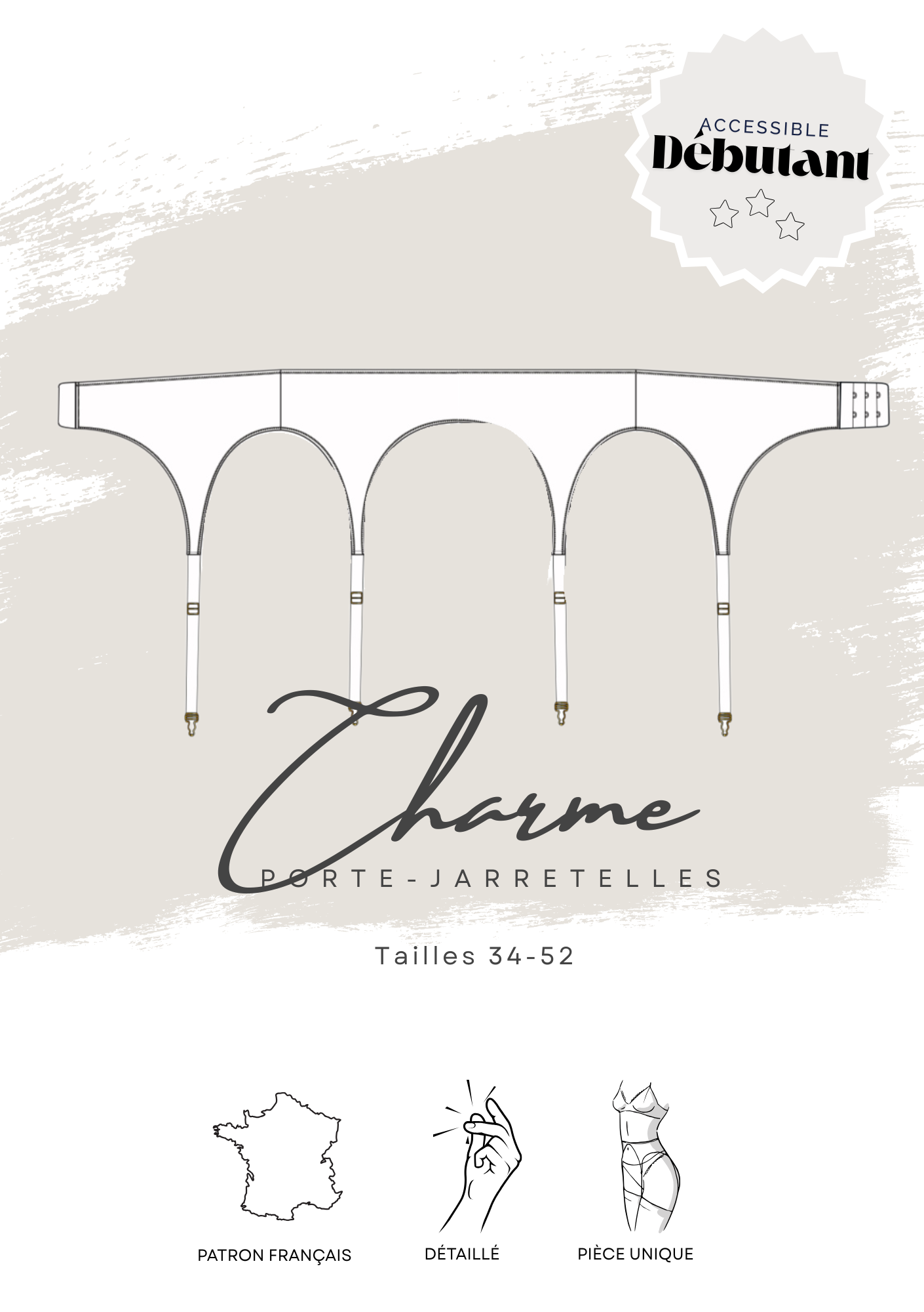 Patron PDF (A4) - Porte-jarretelles CHARME