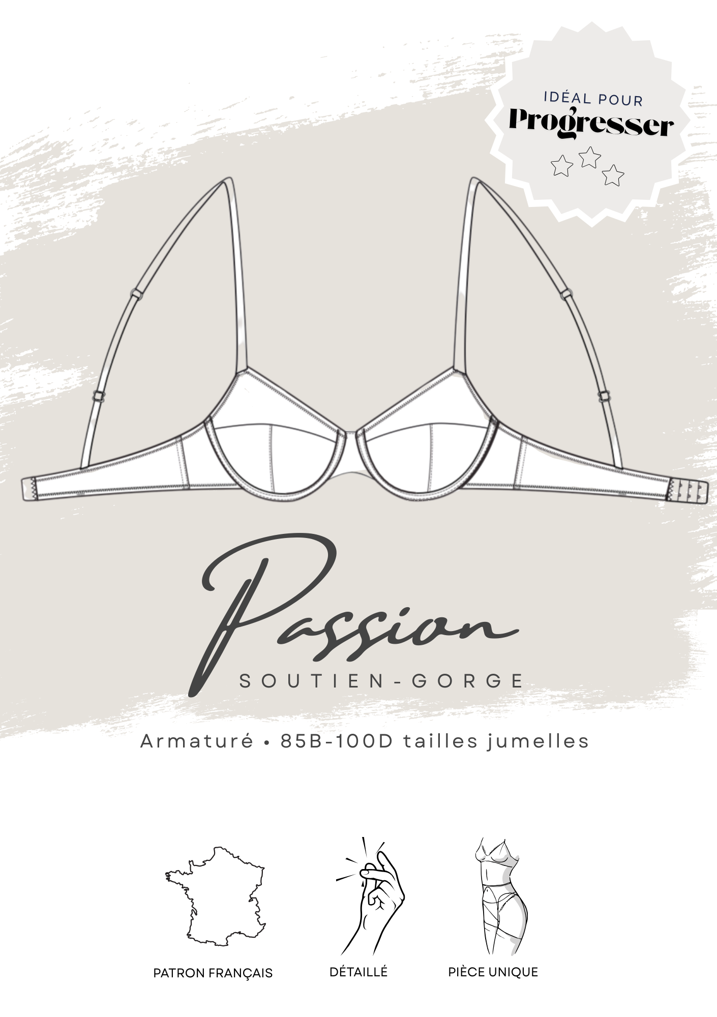 Patron PDF (A4) - Soutien-gorge PASSION