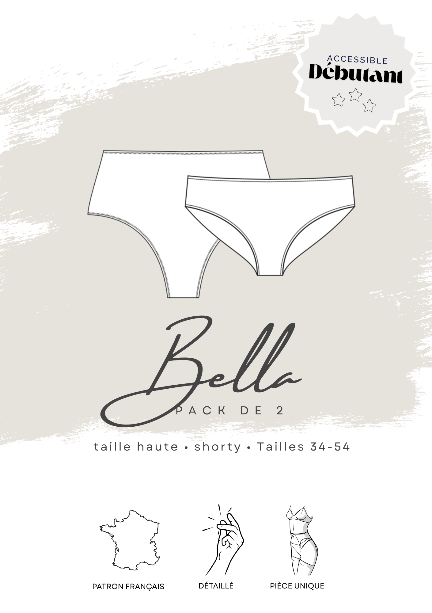 Patrons PDF (A4) - Culotte haute et shorty BELLA