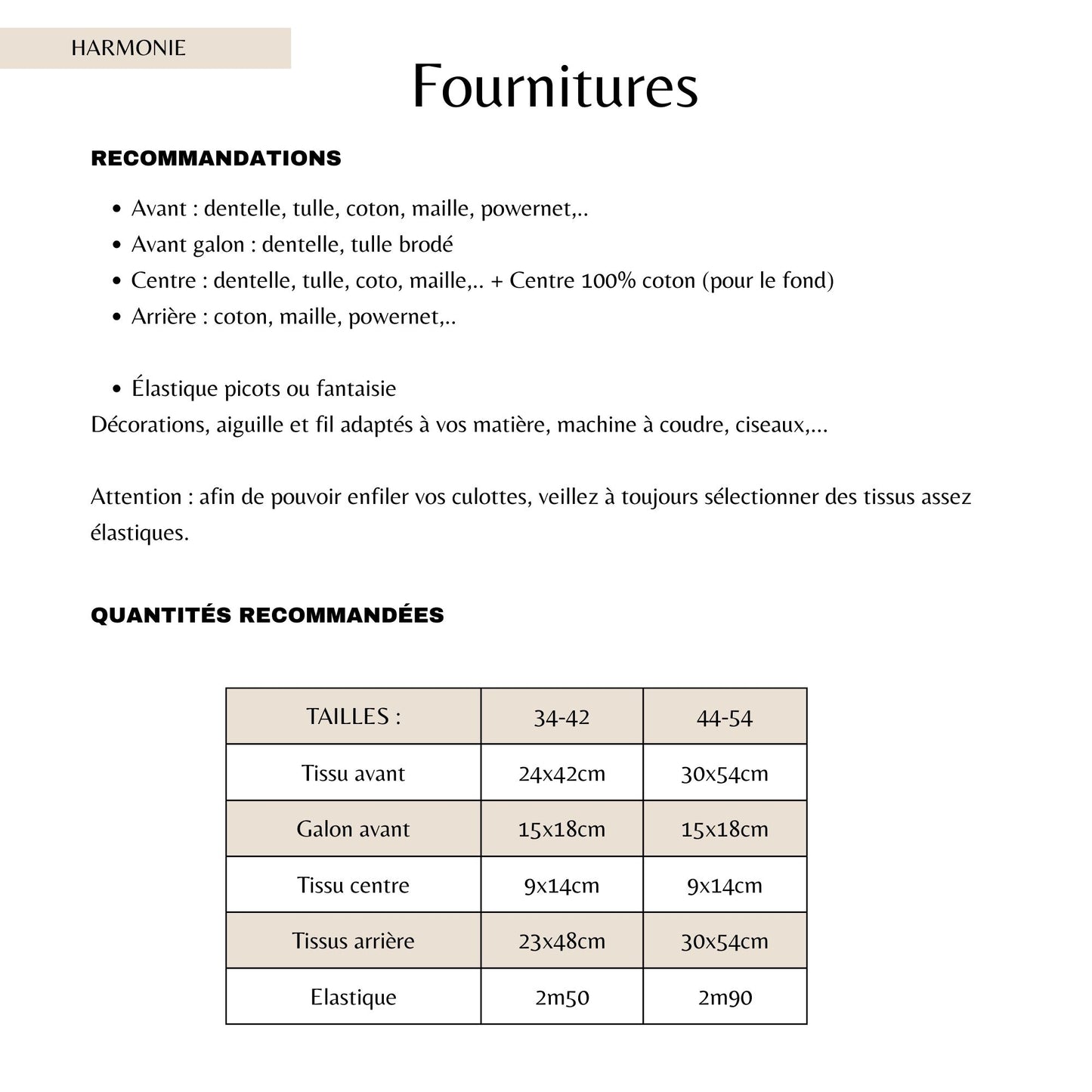 Patron PDF (A4) - String HARMONIE