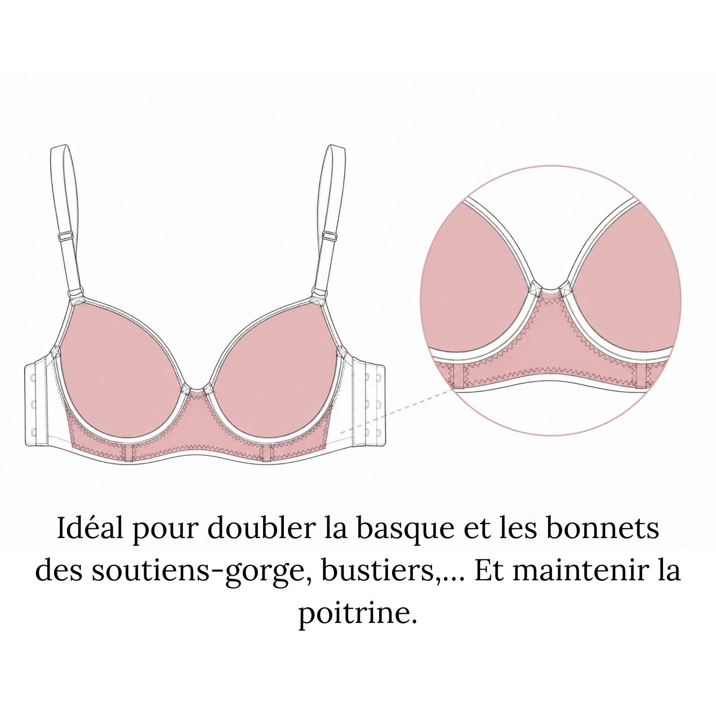 Doublure soutien-gorge (Marquisette) - Noir