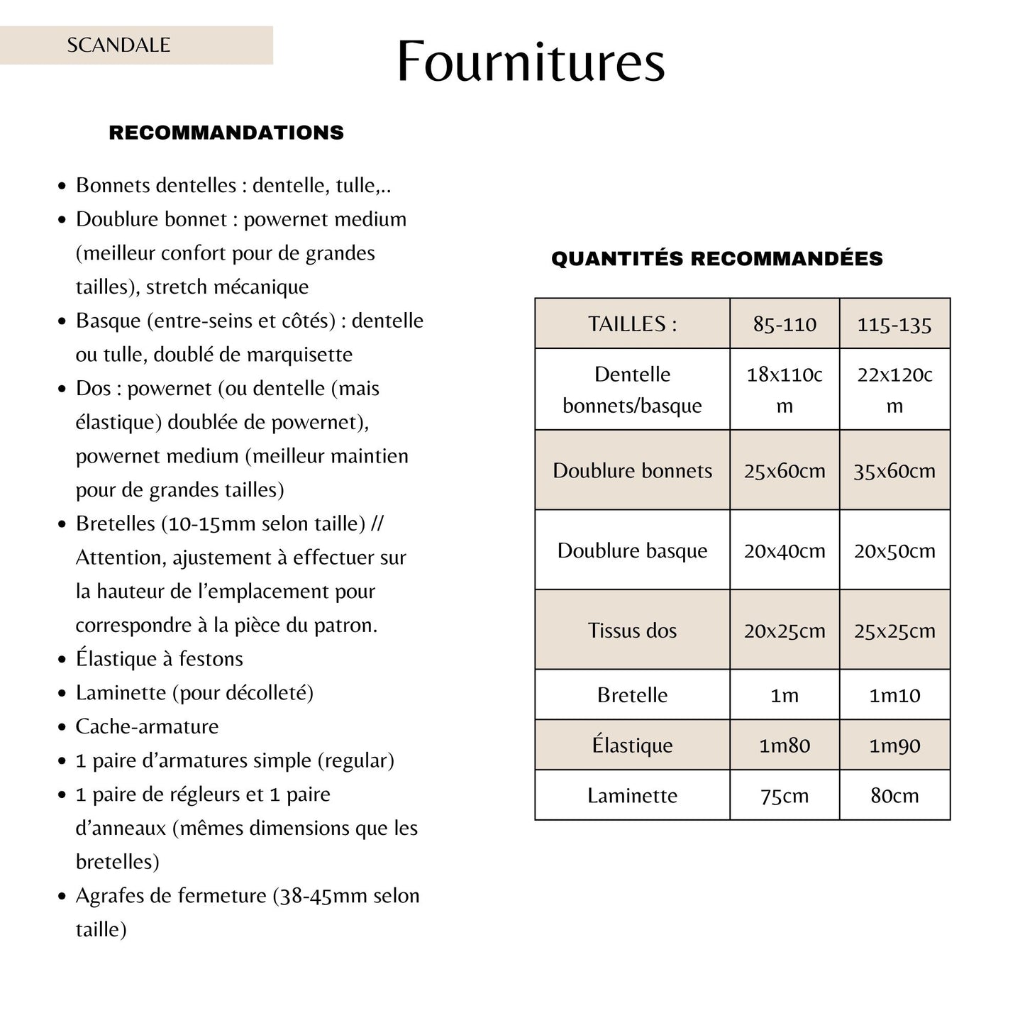 Patron PDF (A4) - Soutien-gorge SCANDALE