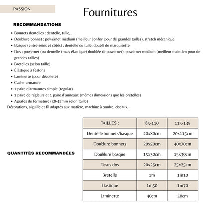 Patron PDF (A4) - Soutien-gorge PASSION