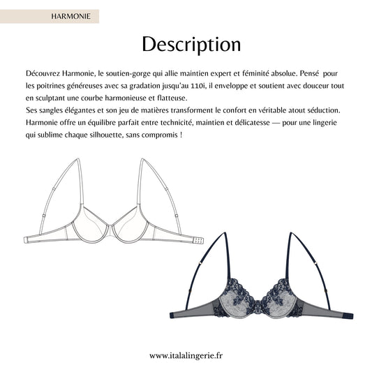Patron PDF (A4) - Soutien-gorge HARMONIE