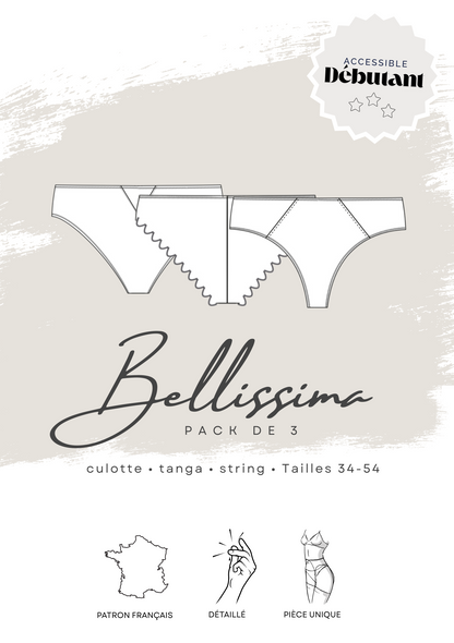 Patrons PDF (A4) - Culotte, string et tanga BELLISSIMA