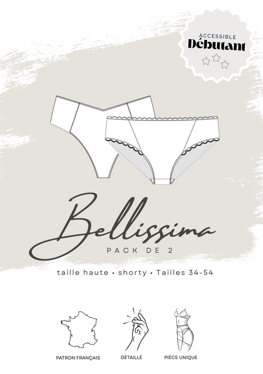 Patrons PDF (A4) - Culotte haute et shorty BELLISSIMA