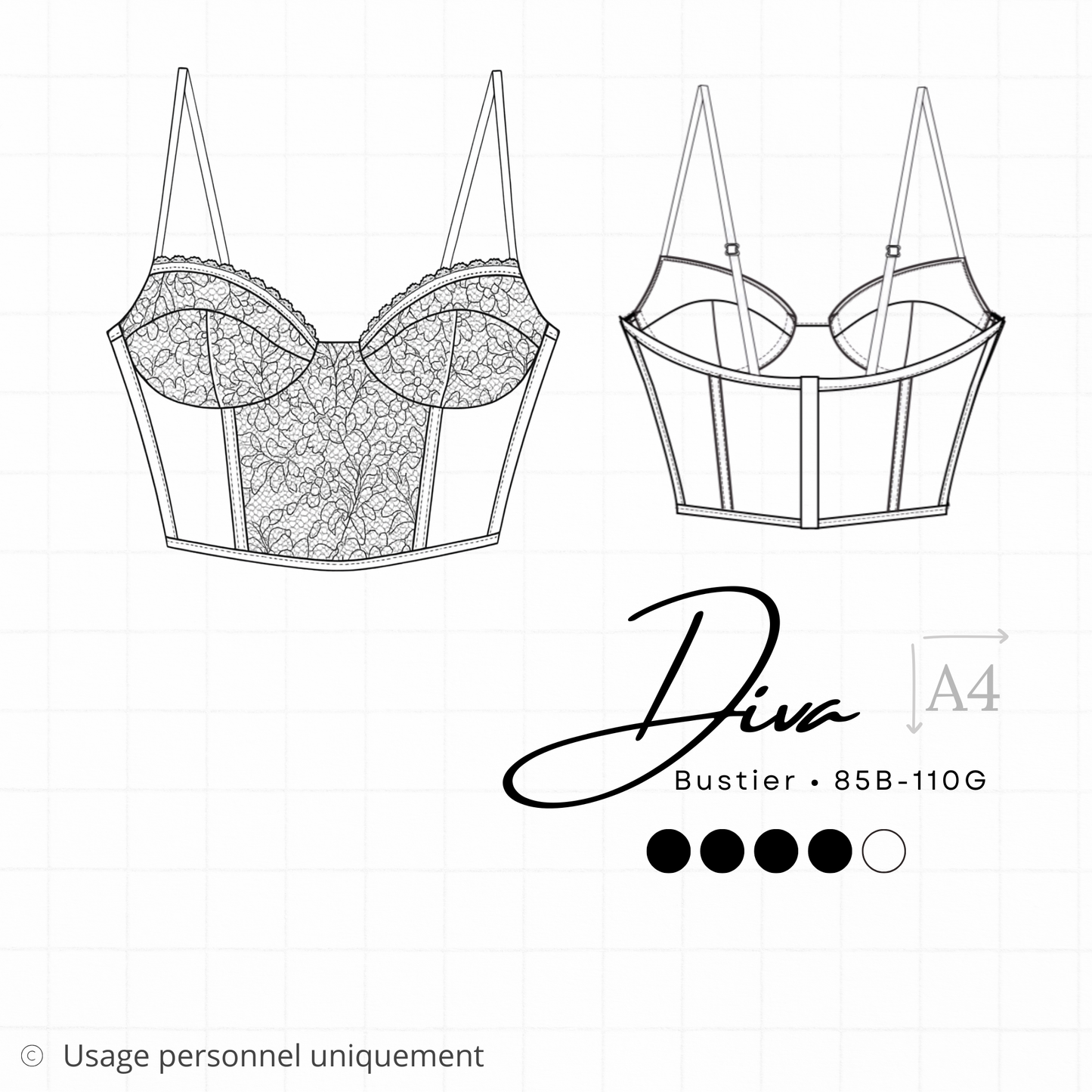 Patron PDF (A4) - Bustier DIVA