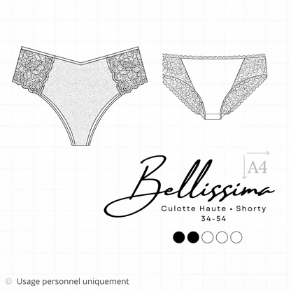 Patrons PDF (A4) - Culotte haute et shorty BELLISSIMA