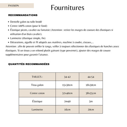 Patron PDF (A4) - Tanga MÉLODIE