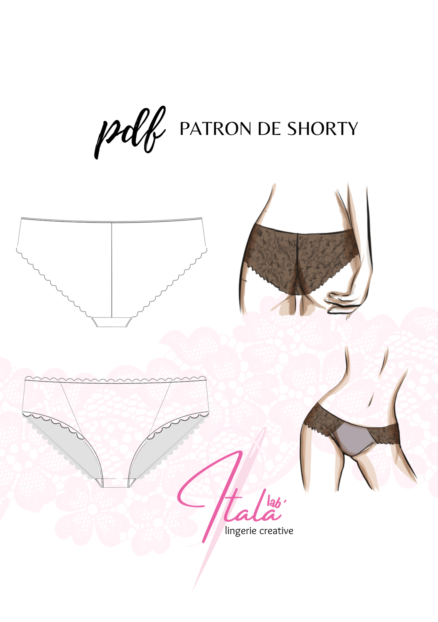 Patrons PDF (A4) - Culotte haute et shorty BELLISSIMA