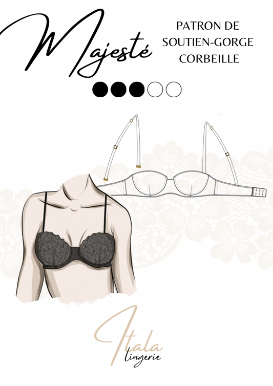 Patron PDF (A4) - Soutien-gorge corbeille MAJESTÉ