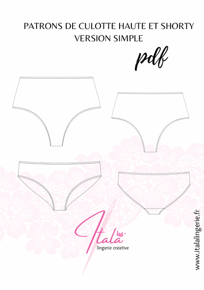 Patrons PDF (A4) - Culotte haute et shorty BELLA