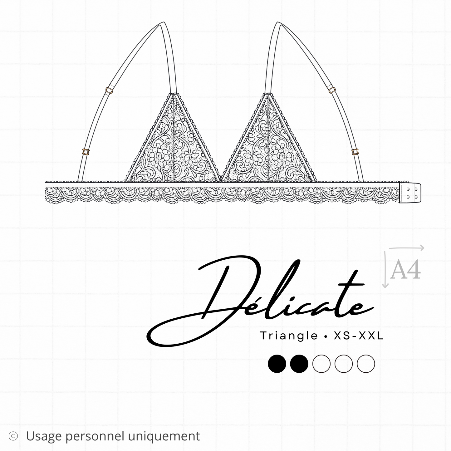 Patron PDF (A4) - Soutien-gorge triangle DÉLICATE