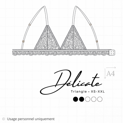 Patron PDF (A4) - Soutien-gorge triangle DÉLICATE