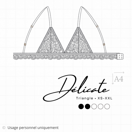 Patron PDF (A4) - Soutien-gorge triangle DÉLICATE