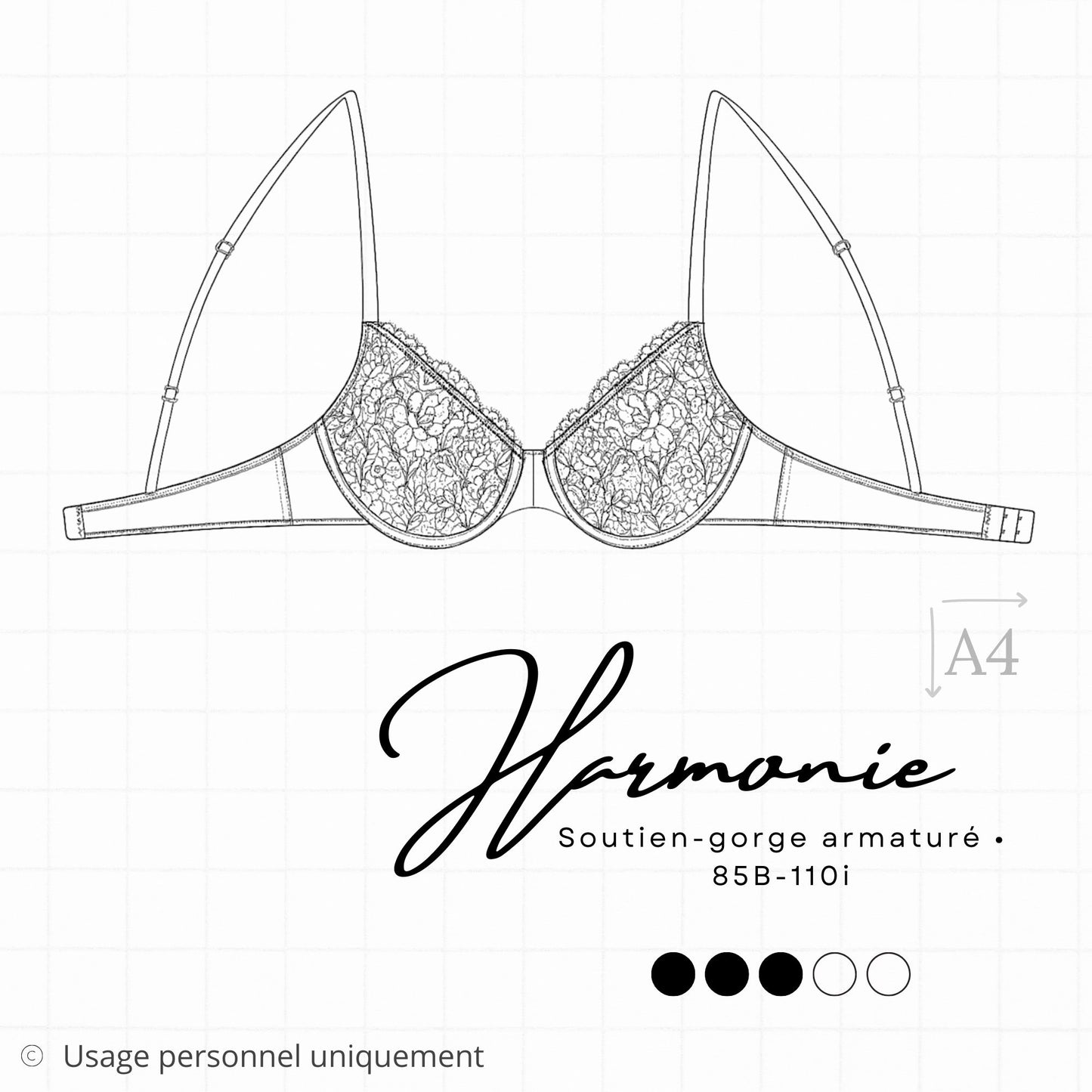 Patron PDF (A4) - Soutien-gorge HARMONIE