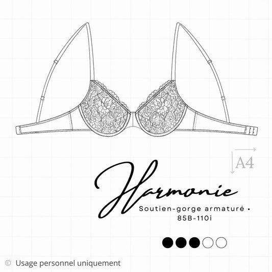 Patron PDF (A4) - Soutien-gorge HARMONIE