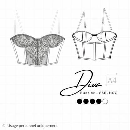 Patron PDF (A4) - Bustier DIVA