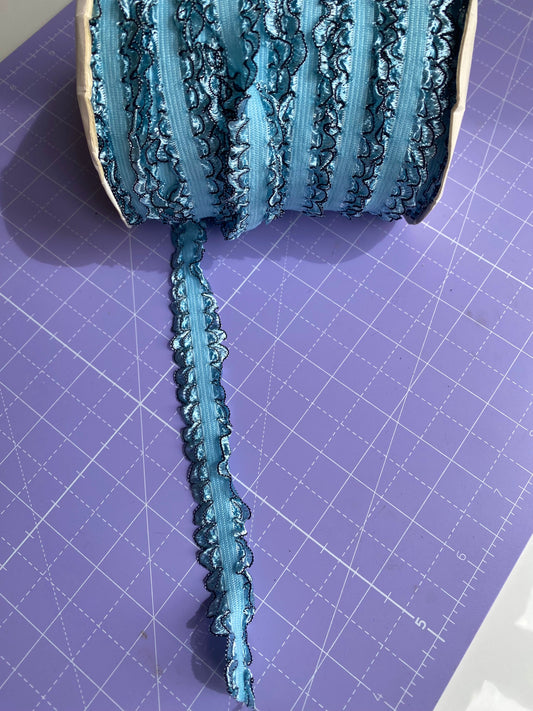 Élastique dentelé 20mm - Bleu