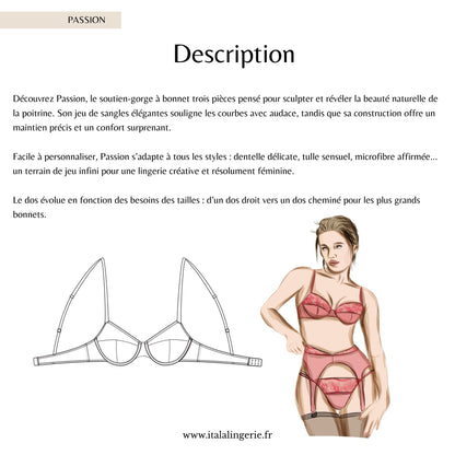 Patron PDF (A4) - Soutien-gorge PASSION