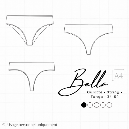 Patrons PDF (A4) - Culotte, string et tanga BELLA