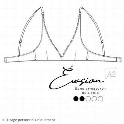 Patron PDF (A2) - Soutien-gorge sans armatures Evasion