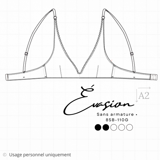 Patron PDF (A2) - Soutien-gorge sans armatures Evasion