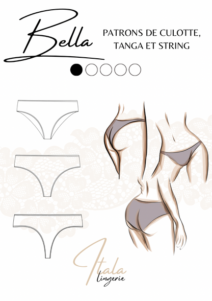 Patrons PDF (A4) - Culotte, string et tanga BELLA