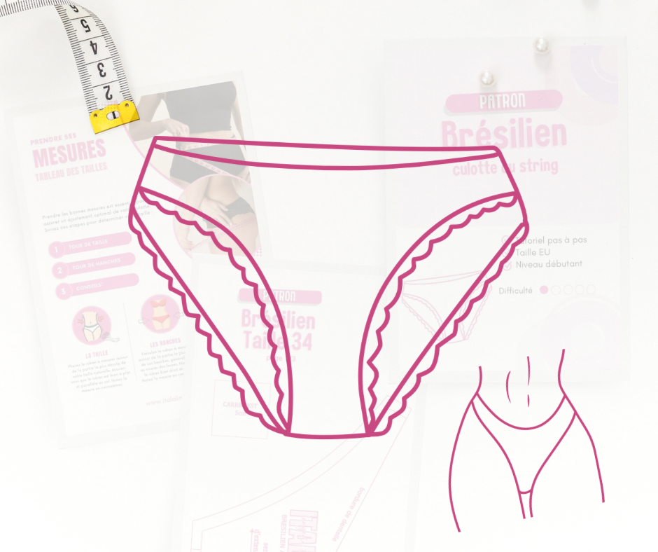 Patron de couture (lingerie) - CULOTTE BRÉSILIENNE