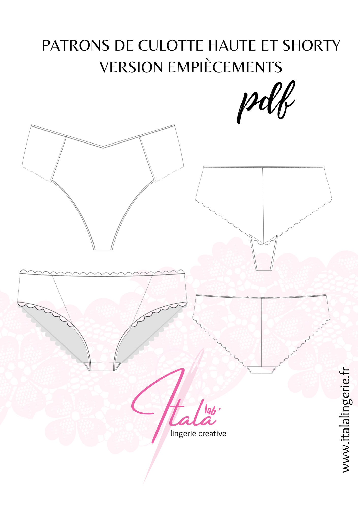 Patrons PDF (A4) - Culotte haute et shorty BELLISSIMA