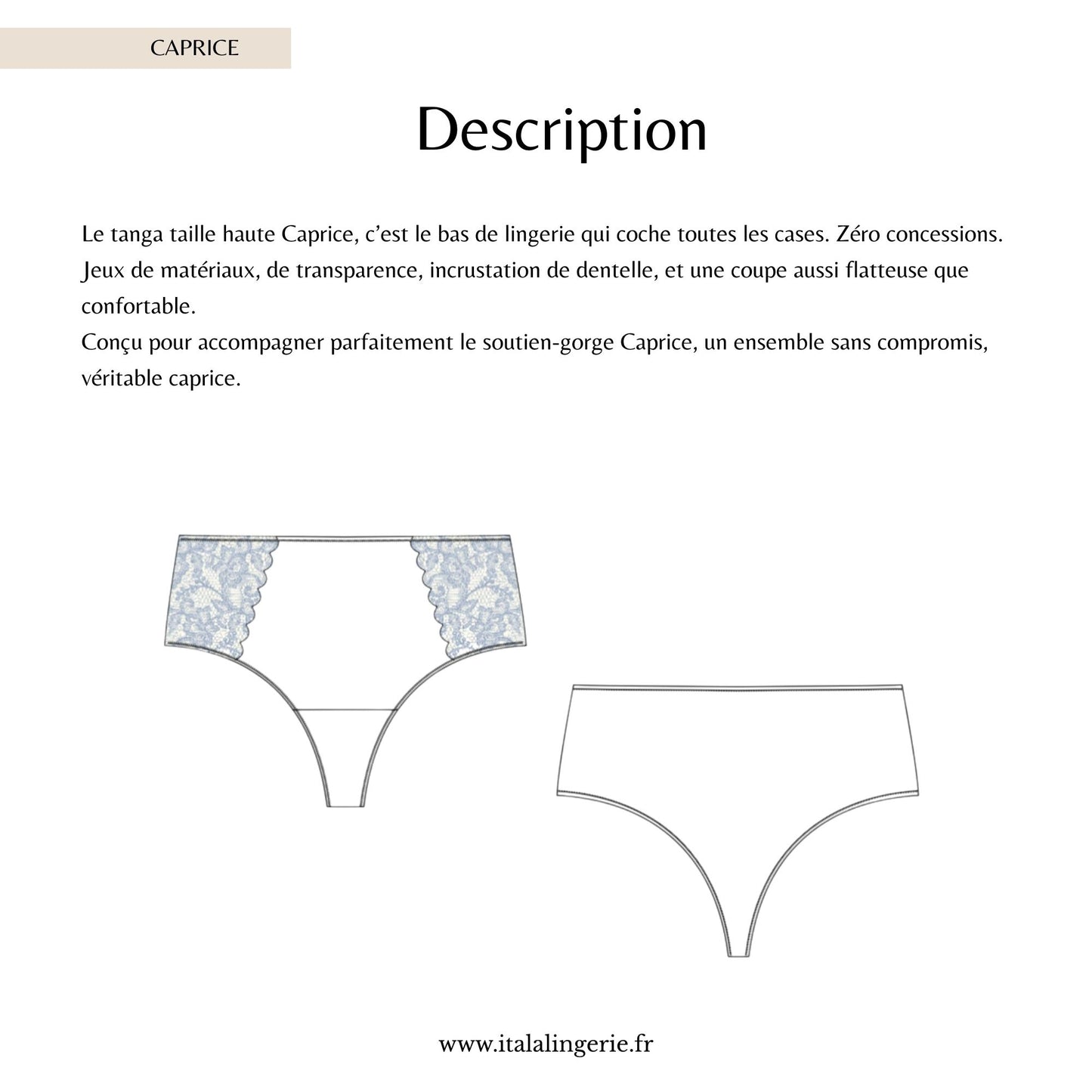 Patron PDF (A4) - Tanga taille haute CAPRICE