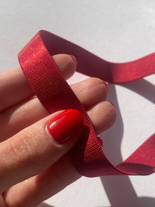 Bretelle soutien-gorge 15mm - Rouge intense