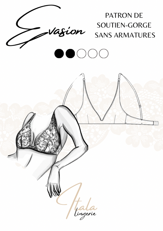 Patron PDF (A2) - Soutien-gorge sans armatures Evasion