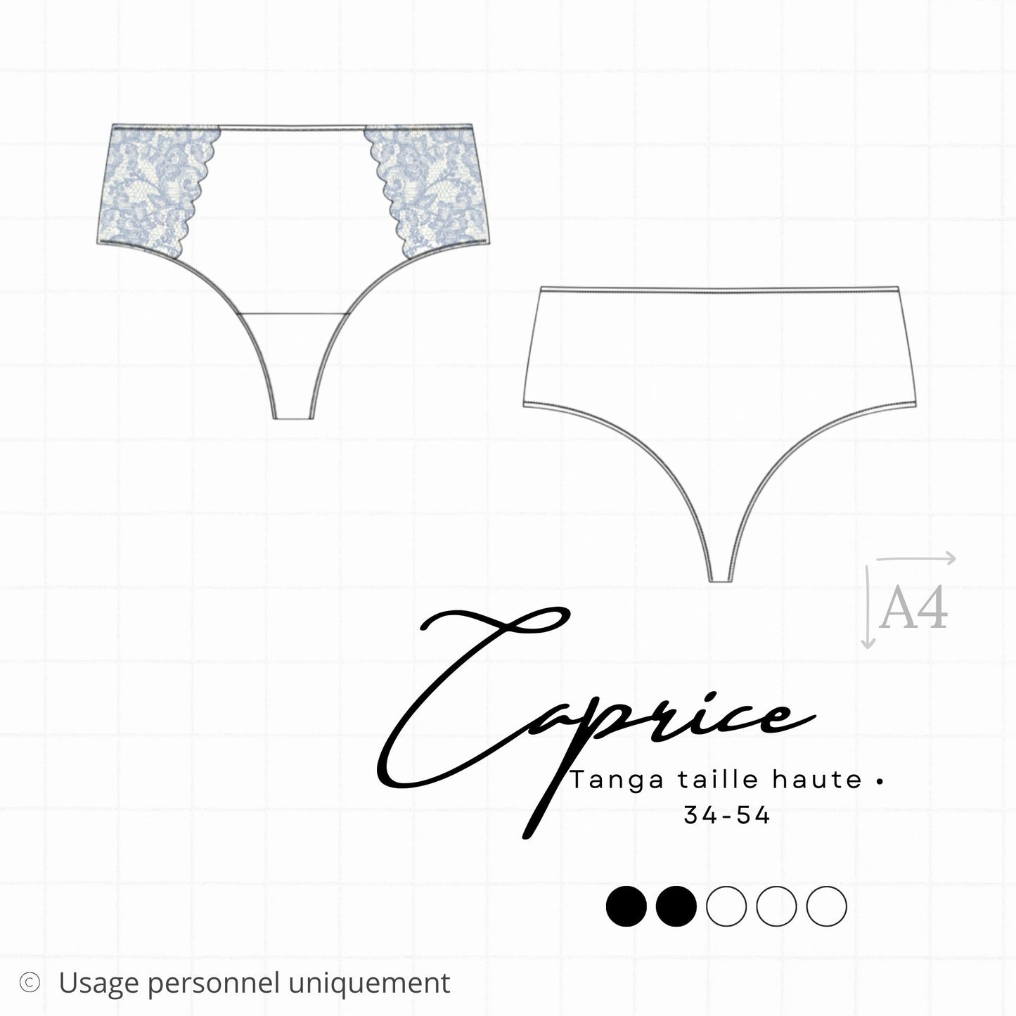 Patron PDF (A4) - Tanga taille haute CAPRICE