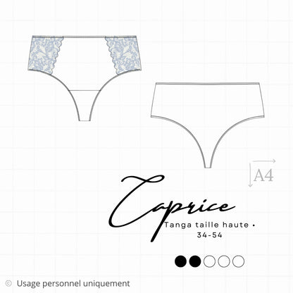 Patron PDF (A4) - Tanga taille haute CAPRICE