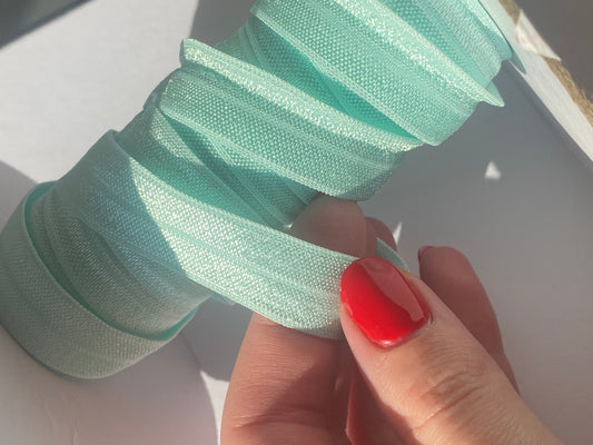 Biais satiné élastique - Menthe 15mm
