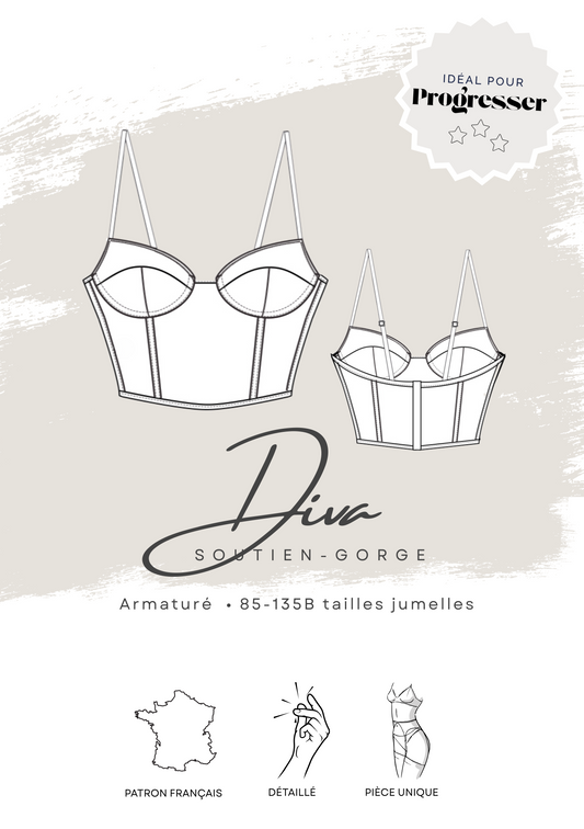 Patron PDF (A4) - Bustier Diva