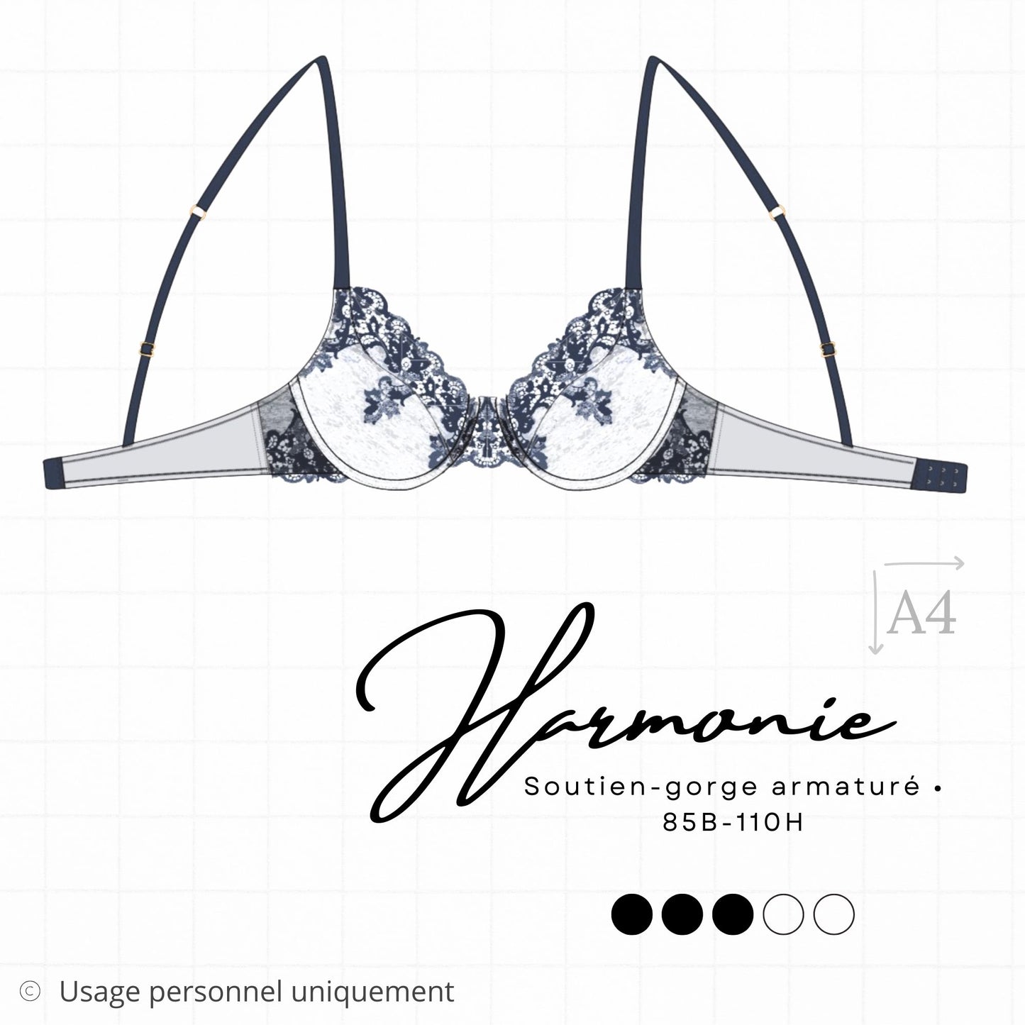 Patron PDF (A4) - Soutien-gorge HARMONIE