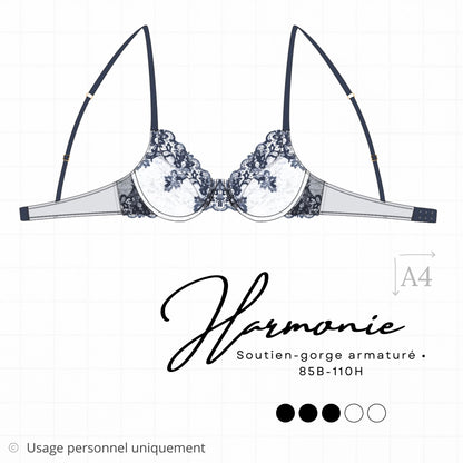 Patron PDF (A4) - Soutien-gorge HARMONIE