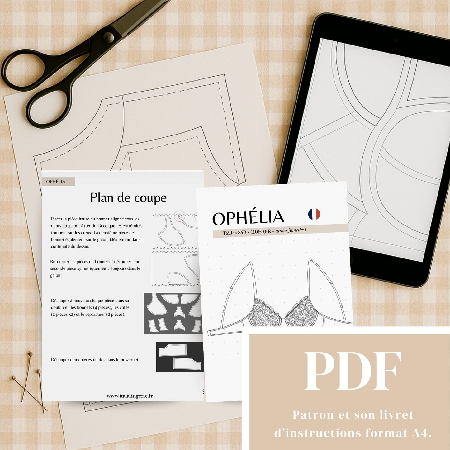 🌸Kit soutien-gorge Ophélia — patron inclus