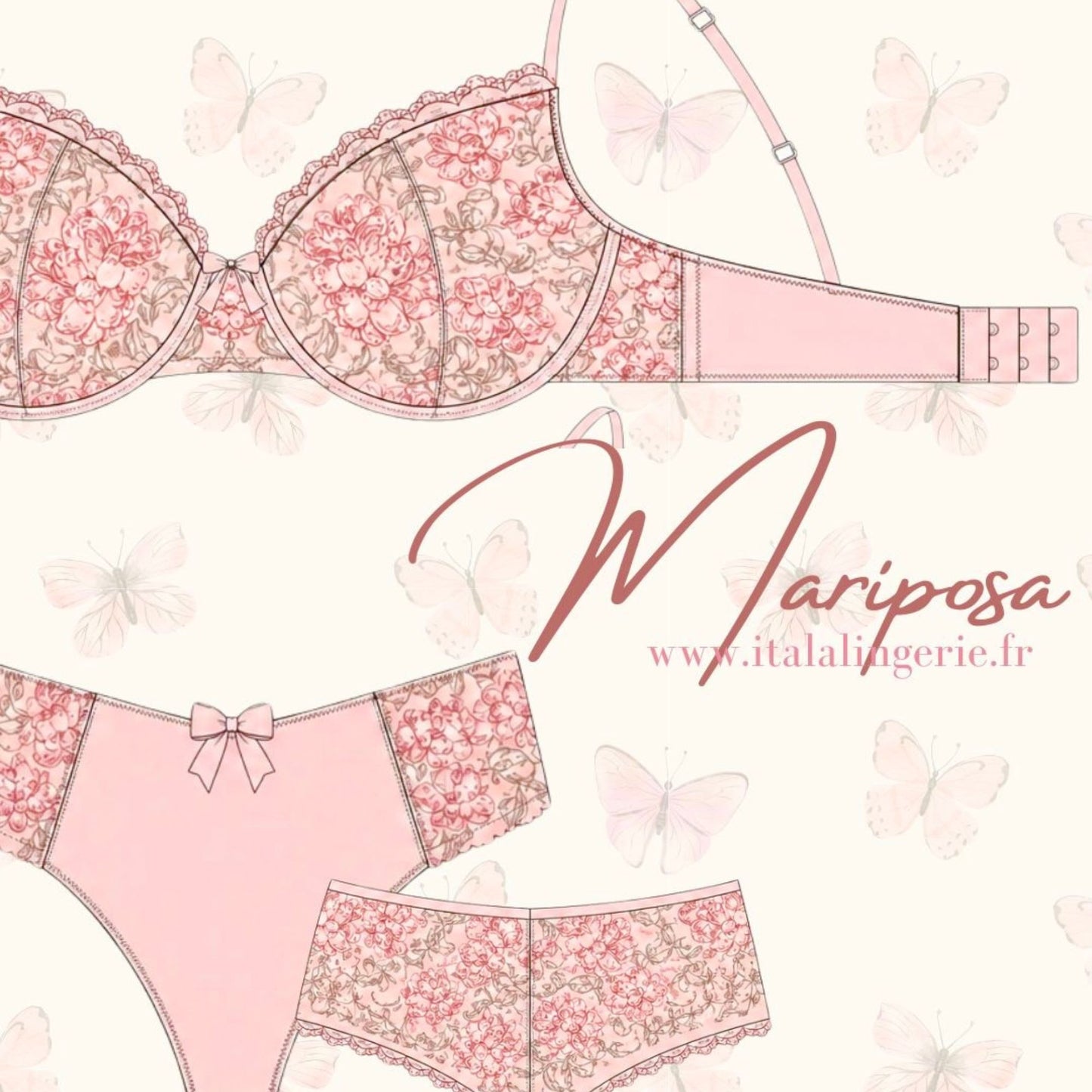 🦋 Coffret couture lingerie MARIPOSA - Patrons pdf inclus