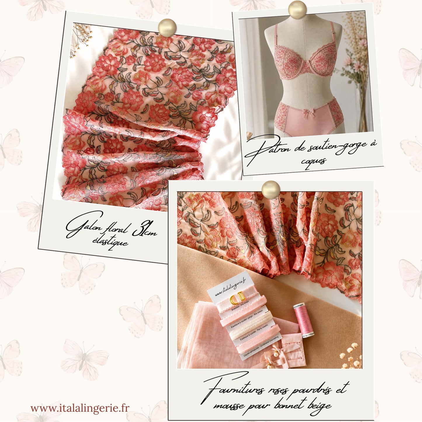🦋 Coffret couture lingerie MARIPOSA - Patrons pdf inclus