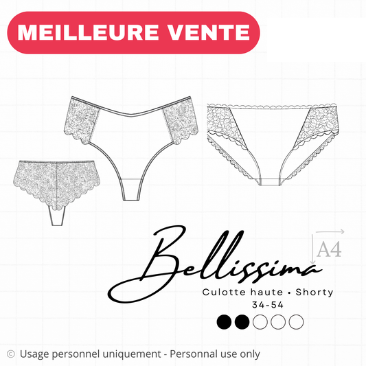 Patrons PDF (A4) - Culotte haute et shorty BELLISSIMA