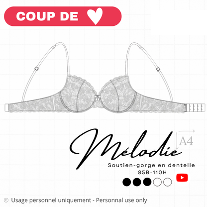 Patron PDF (A4) - Soutien-gorge MÉLODIE