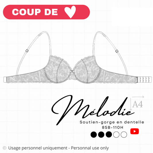 Patron PDF (A4) - Soutien-gorge MÉLODIE